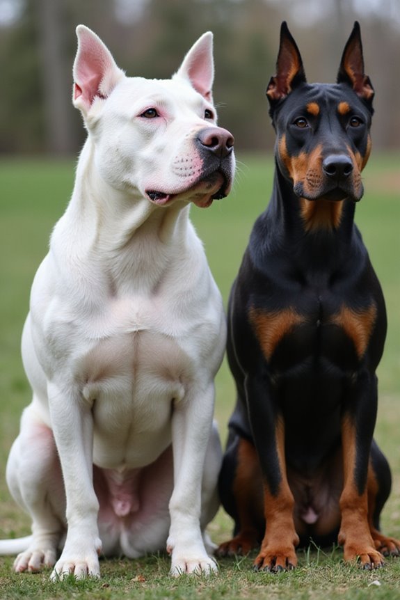 distinct breeds contrasting physiques
